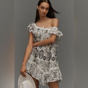 SOLD Anthropologie Maeve Flutter-Sleeve Babydoll Mini Dress - Medium